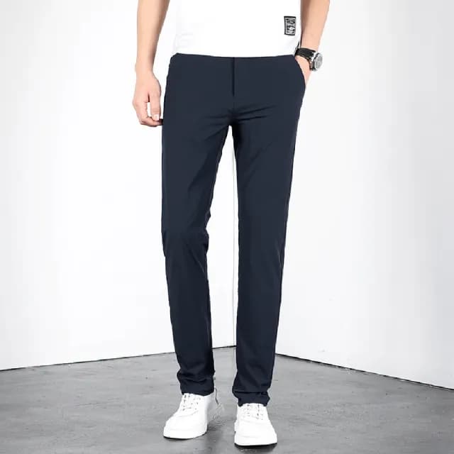 【米蘭精品】現貨+預購 男商務西裝褲修身西裝褲直筒機能免燙(男長褲休閒彈力素色父親節禮物3色74er42)