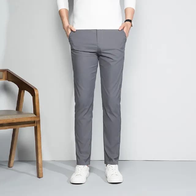 【米蘭精品】現貨+預購 休閒褲長褲(百搭純色直筒修身男褲子父親節禮物4色74er45)