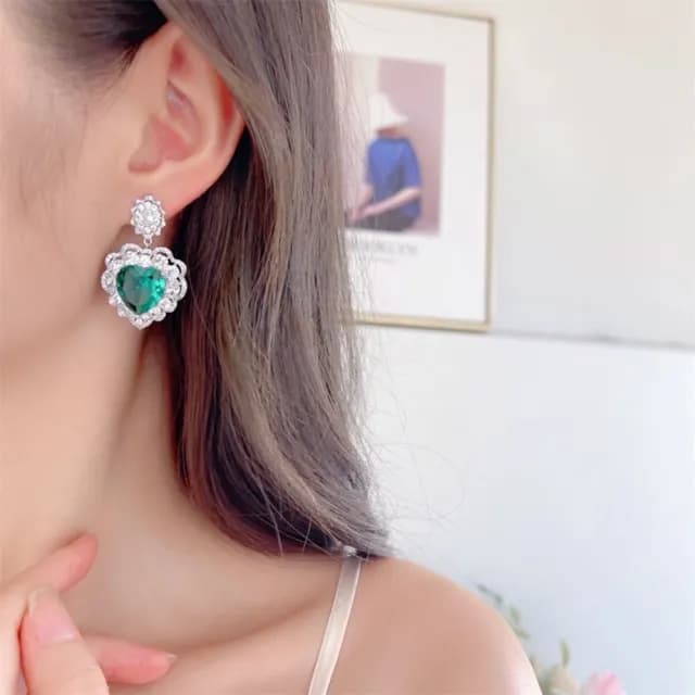 【巴黎精品】現貨+預購 鋯石耳環925純銀耳針(微鑲愛心花邊生日母親節禮物女飾品2色p1bk25)