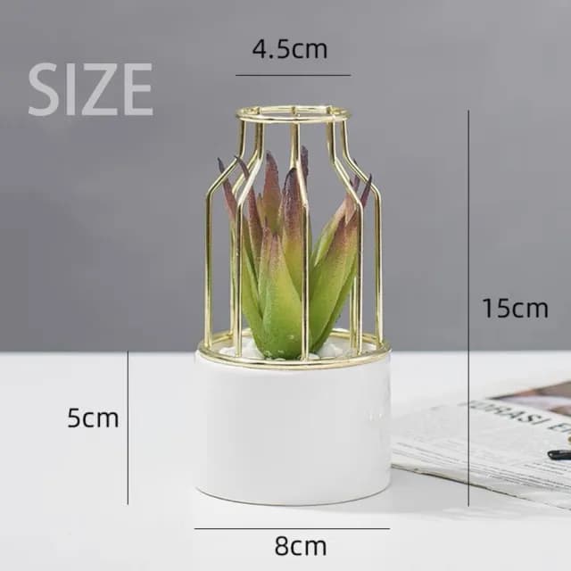 【沐森 Green Life】北歐風金色陶瓷水培花瓶+尤加利組(辦公室小物 交換禮物)