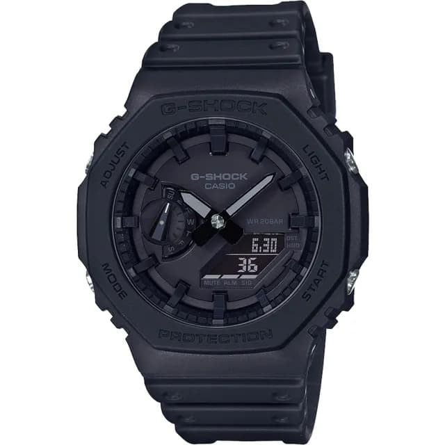 【CASIO 卡西歐】G-SHOCK 街頭軍事系列八角電子錶-黑 禮物 送禮 推薦(GA-2100-1A1)