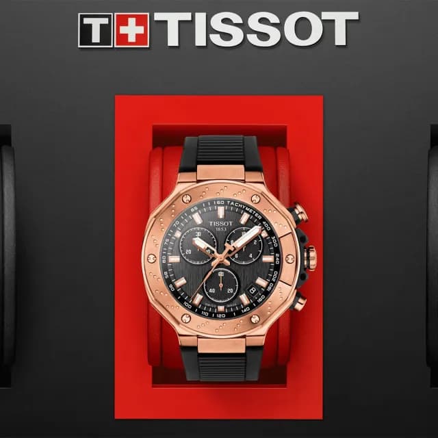 【TISSOT 天梭】T-RACE 競速系列三眼計時手錶 禮物 送禮 推薦(T141.417.37.051.00 / T1414173705100)