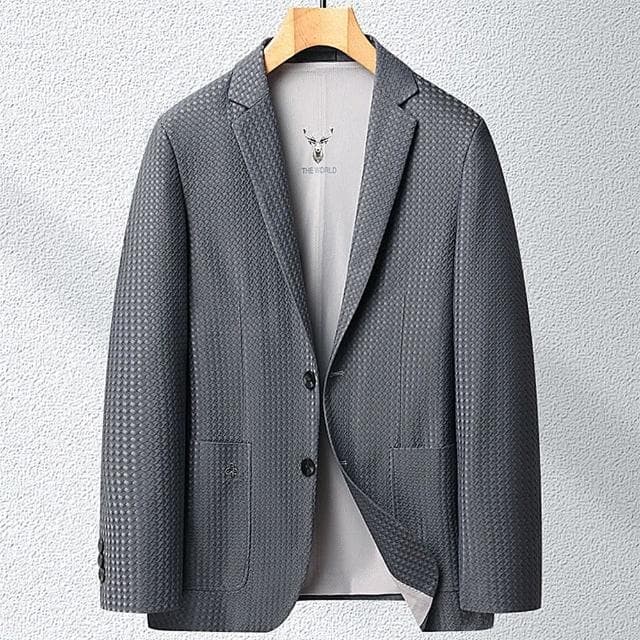 【米蘭精品】現貨+預購 西裝外套休閒西服(日系寬鬆垂墜感春秋男外套父親節禮物2色74eb24)