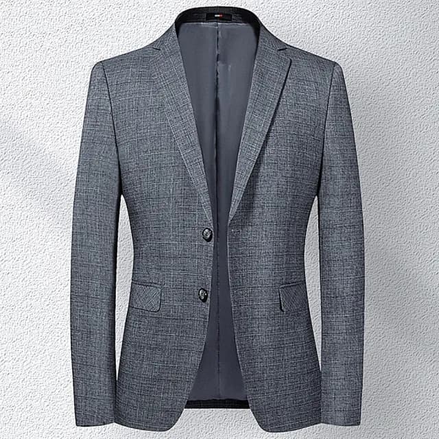 【米蘭精品】現貨+預購 西裝外套休閒西服(硬挺版型格紋春秋男外套父親節禮物74eb31)