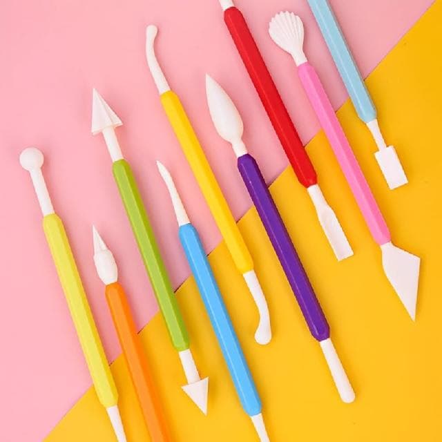 【手作的溫度】和菓子手作工具9件套裝組(塑形刀 DIY 裱花 翻糖蛋糕 雕刻筆 雕花刀 壓花 黏土工具 塑形工具)