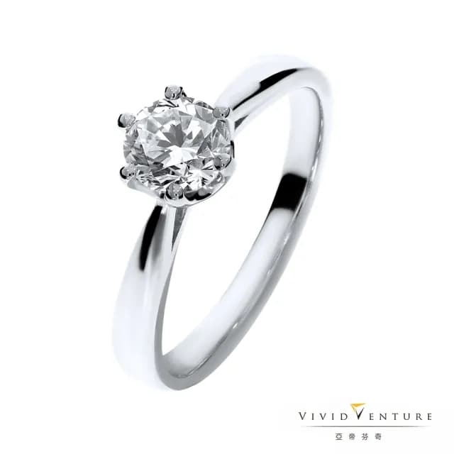 【Vividventure 亞帝芬奇】情人節禮物 GIA 30分 FSI2 鑽戒+10分 真鑽 男戒 永恆甜蜜(14K 結婚 對戒 套組)