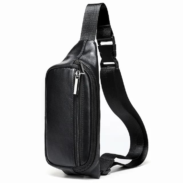 【米蘭精品】父親節禮物 真皮胸背包胸包真皮革側背包隨身男包包(戶外男士斜背防水腰包74es5)