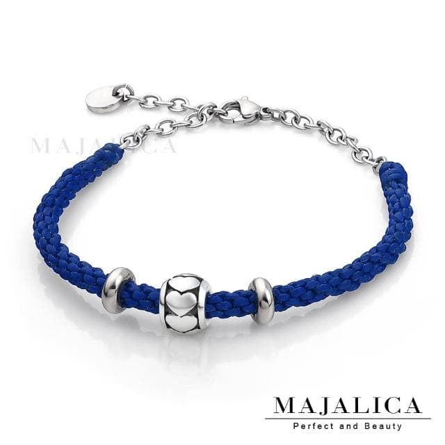【Majalica】純銀．開運手鍊．新年禮物(藍色)