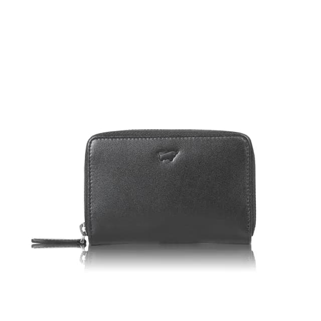 【BRAUN BUFFEL 德國小金牛】台灣總代理 路西奧 拉鍊零錢包-黑色(88父親節禮物 男包皮夾/BF399-161-BK)