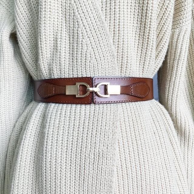 【米蘭精品】現貨+預購 皮帶真皮腰帶(雙扣彈性寬腰封牛皮女配件情人節生日聖誕節交換禮物6色74eg6)
