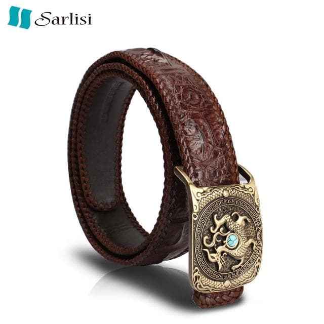 【Sarlisi】母親節禮物 【歷史最低價 買到賺到】母親節禮物 尊爵男士鱷魚皮皮帶腰帶單排骨編織皮帶campaig