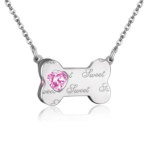 【GIUMKA】快速．項鍊．寵愛．銀色．粉鋯(情人節禮物)