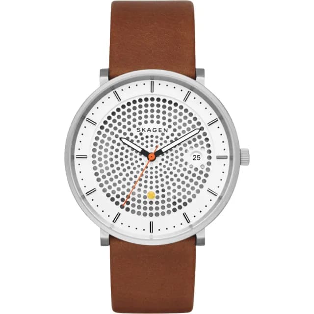 【SKAGEN】HALD 系列 solar 北歐風女錶-黑x白x咖啡/40mm 禮物 送禮 推薦(SKW6277)
