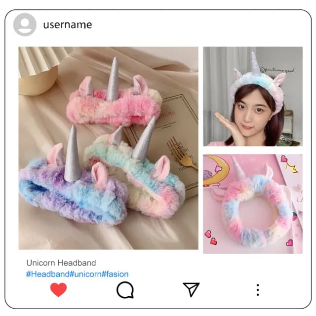 【可愛獨角獸】韓系ins毛絨洗臉束髮帶-3入組(彈力造型髮帶 化妝 髮箍 兒童髮飾 拍照 頭箍 生日派對道具)