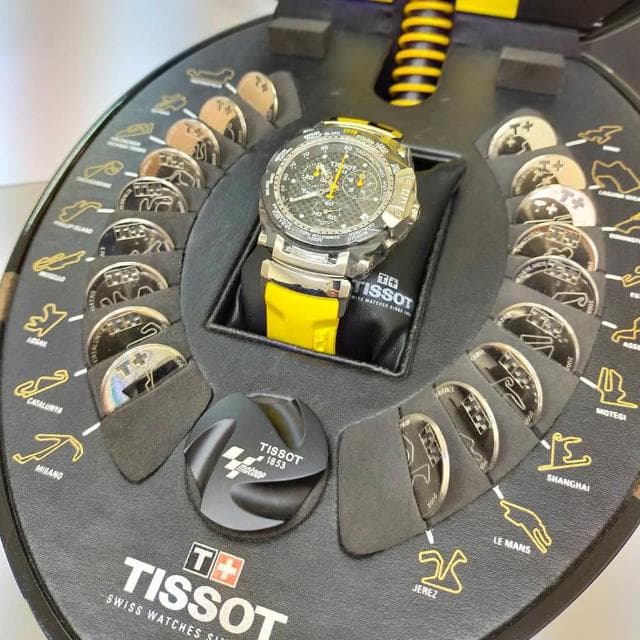【TISSOT 天梭 官方授權】福利品 MOTO GP 時尚三眼限量男用腕錶-42mm 情人節 禮物(T0274171720101)
