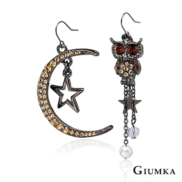 【GIUMKA】快速．耳環．銀色夜空．貓頭鷹．不對稱(情人節禮物)