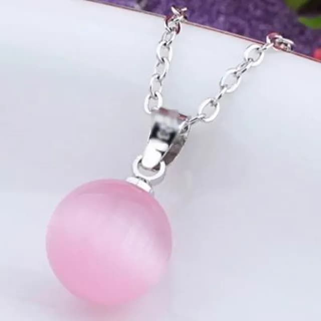 【米蘭精品】現貨+預購 貓眼石項鍊流行銀飾品(獨特圓型韓國美艷百搭生日情人節聖誕節交換禮物2色73v16)