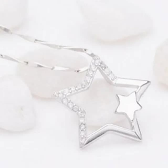 【米蘭精品】現貨+預購 鑲鑽項鍊流行銀飾品(星星情侶送禮必備母親節生日情人節聖誕節交換禮物73v131)