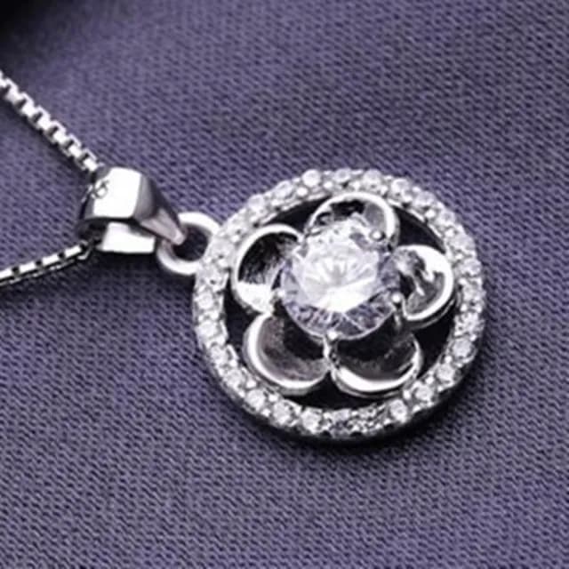 【米蘭精品】現貨+預購 花朵項鍊流行銀飾品(精緻童話百搭鑲鑽母親節生日情人節聖誕節交換禮物73v164)