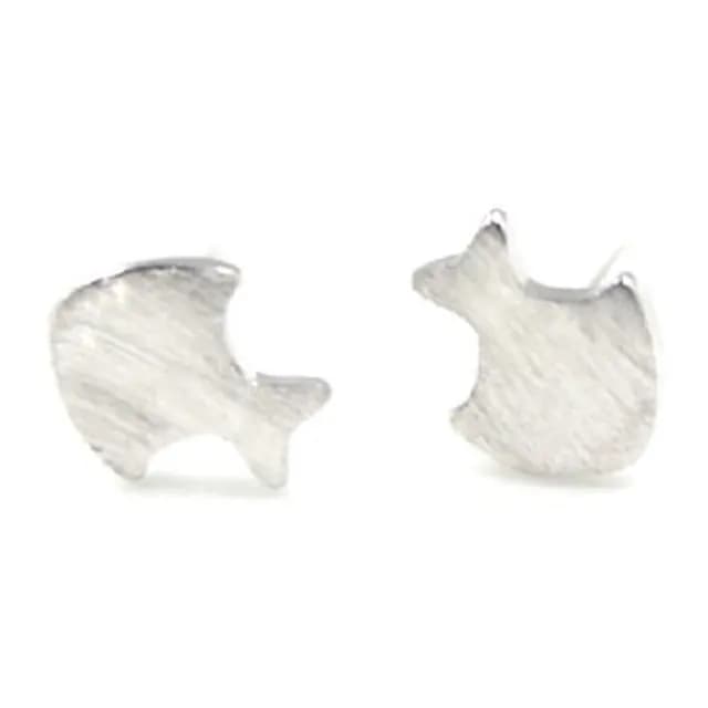 【米蘭精品】現貨+預購 耳環流行銀飾品耳針式耳飾(簡約小魚情人節生日禮物聖誕節交換禮物首選73ag68)