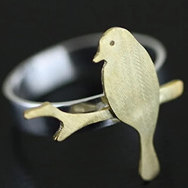 【米蘭精品】現貨+預購 戒指流行銀飾品(樹枝小鳥造型可愛迷人百搭母親節生日情人節禮物2色73ae16)