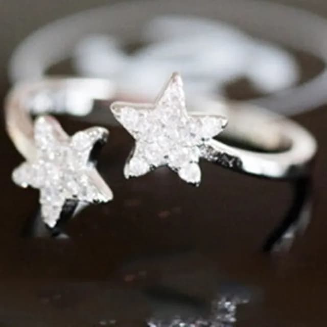 【米蘭精品】現貨+預購 戒指鑲鑽流行銀飾品(星星造型迷人吸睛百搭母親節生日情人節聖誕節交換禮物73ae72)
