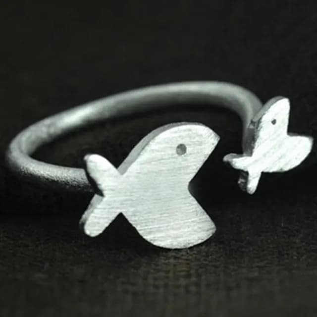 【米蘭精品】現貨+預購 戒指流行銀飾品(小魚造型時尚可愛百搭母親節生日情人節聖誕節交換禮物73ae101)