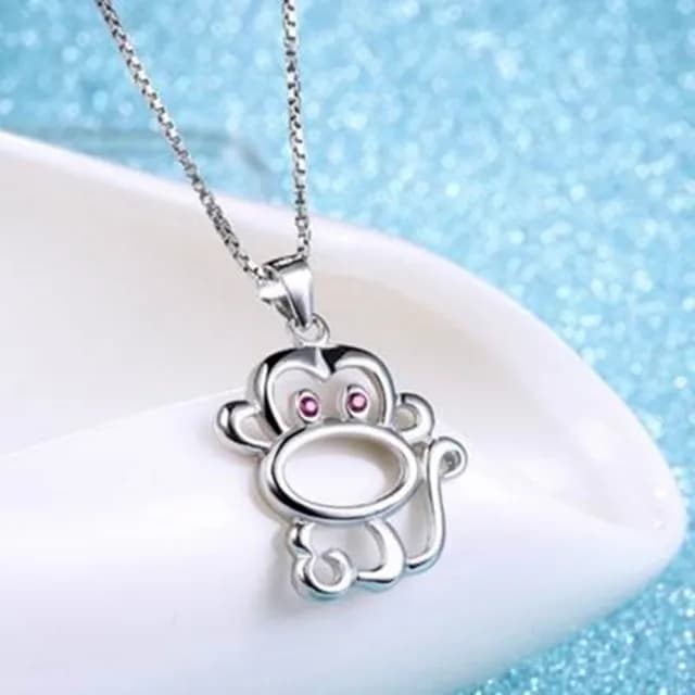 【米蘭精品】現貨+預購 猴子項鍊流行銀飾品(創意可愛動物母親節生日情人節聖誕節交換禮物73v152)