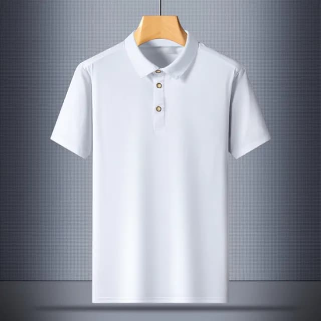 【米蘭精品】現貨+預購 冰絲POLO衫短袖上衣(薄款純色修身休閒男裝父親節禮物4色74ey32)