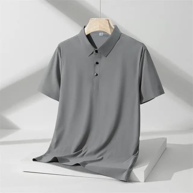 【米蘭精品】現貨+預購 冰絲POLO衫短袖上衣(薄款純色修身休閒男裝父親節禮物9色74ey10)