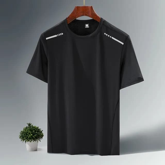 【米蘭精品】現貨+預購 冰絲T恤短袖上衣(修身速乾透氣吸汗男裝父親節禮物4色74ey22)