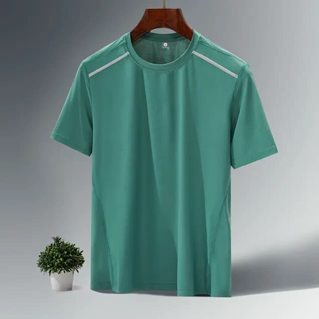 【米蘭精品】現貨+預購 冰絲T恤短袖上衣(健身速乾輕薄透氣男裝父親節禮物5色74ey11)