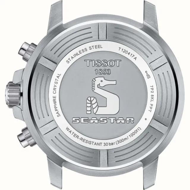 【TISSOT 天梭 官方授權】水鬼 Seastar 1000 海洋之星300米潛水三眼計時手錶 送禮 推薦(T1204171705103)