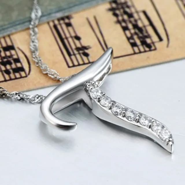 【米蘭精品】現貨+預購 925純銀項鍊鑲鑽吊墜飾品(時尚優雅英文字母T情人節生日聖誕節交換禮物73dj28)