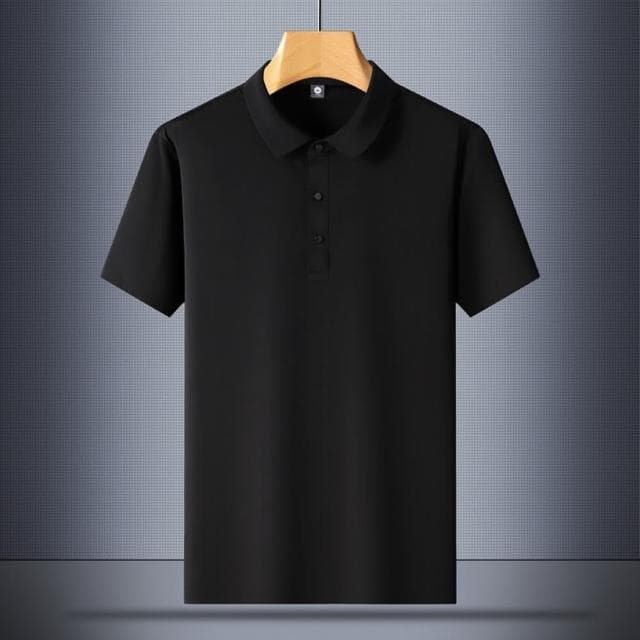 【米蘭精品】現貨+預購 冰絲POLO衫短袖上衣(無痕休閒高彈免燙男裝父親節禮物5色74ey31)