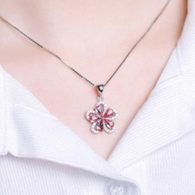 【米蘭精品】現貨+預購 項鍊鑲鑽流行銀飾品(高雅小花百搭母親節情人節生日聖誕節交換禮物女飾品2色73am111)