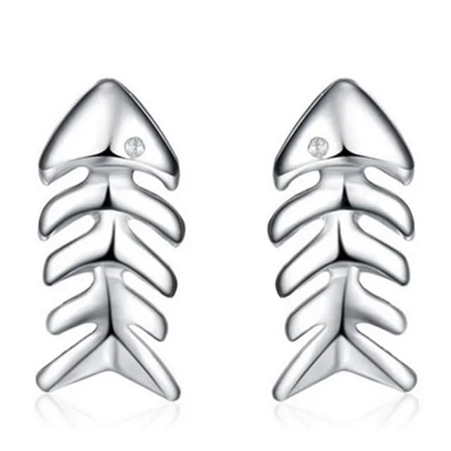 【米蘭精品】現貨+預購 耳環鑲鑽流行銀飾品(可愛魚骨頭時尚流行七夕情人節生日聖誕節交換禮物73ac9)