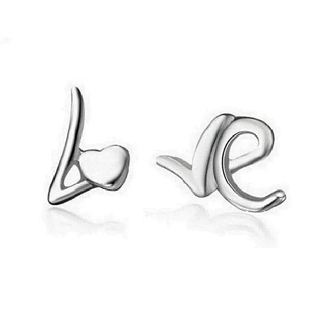 【米蘭精品】現貨+預購 耳環耳針式流行銀飾品(LOVE字母時尚七夕情人節生日聖誕節交換禮物73ac84)