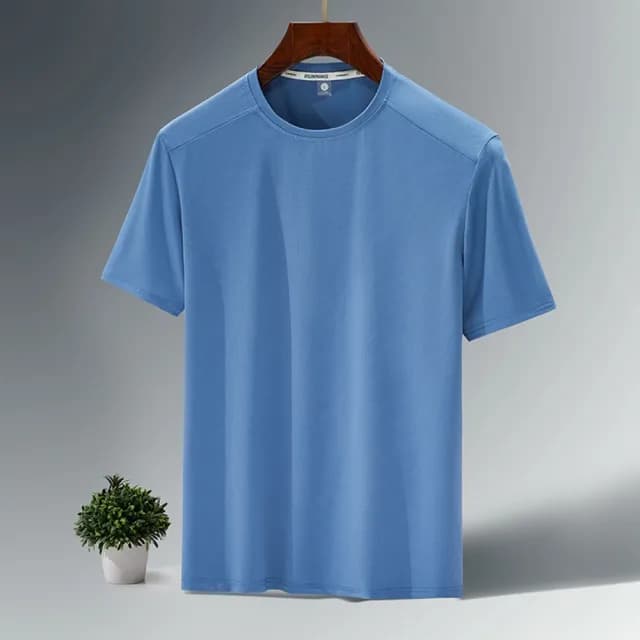 【米蘭精品】現貨出清 冰絲T恤短袖上衣(薄款速乾透氣寬鬆男裝父親節禮物5色74ey14)