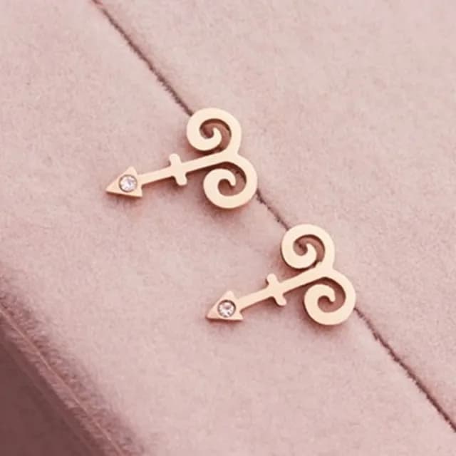 【米蘭精品】現貨+預購 玫瑰金鑲鑽耳環流行飾品(韓版小羊角時尚母親節生日情人節聖誕節交換禮物71at95)