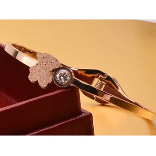 【米蘭精品】現貨+預購 鑲鑽玫瑰金手環流行飾品(可愛磨砂小熊流行母親節生日情人節聖誕節交換禮物71ap79)