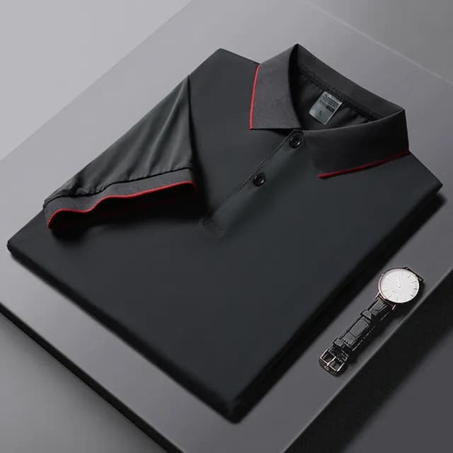 【米蘭精品】現貨+預購 冰絲POLO衫短袖上衣(夏季時尚純色速乾男裝父親節禮物6色74ey30)