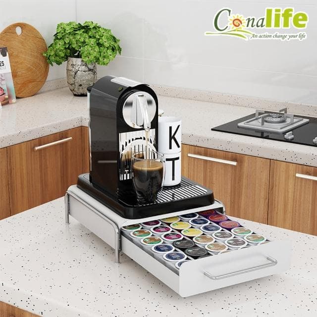 【Conalife】2入組 - 多用途小家電底座抽屜置物架(咖啡機收納架)