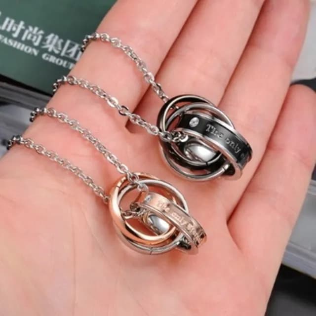 【米蘭精品】現貨+預購 鈦鋼項鍊情侶對鍊流行飾品(時尚創意圓型鑲鑽七夕情人節生日禮物2色73cl46)