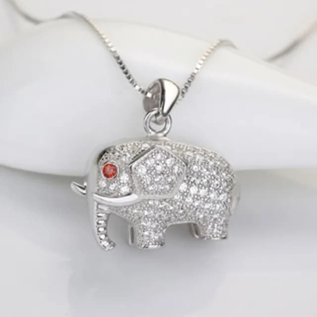 【米蘭精品】現貨+預購 項鍊鑲鑽流行銀飾品(精緻可愛小象母親節情人節生日聖誕節交換禮物73am123)