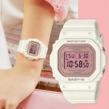 【CASIO 卡西歐】BABY-G 春季色彩方形女錶電子錶-櫻花粉紅 送禮 禮物 推薦(BGD-565SC-4)