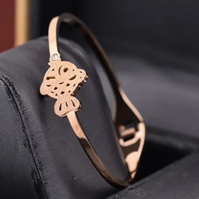 【米蘭精品】現貨+預購 玫瑰金手環流行飾品(磨砂可愛小魚流行母親節生日情人節聖誕節交換禮物71ap24)