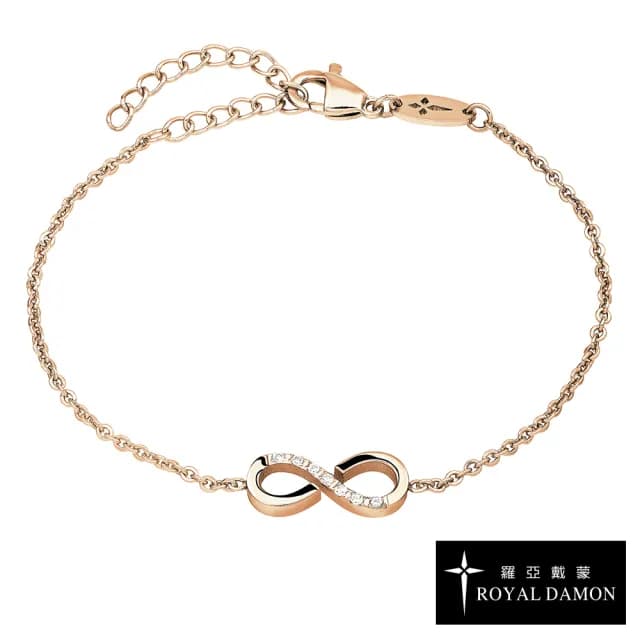 【ROYAL DAMON 羅亞戴蒙】溫柔 手鍊 玫瑰金(BK566)
