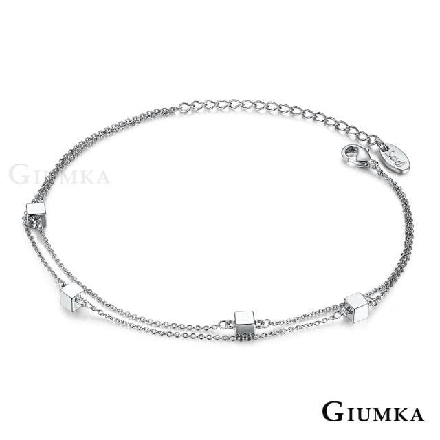 【GIUMKA】女士腳鍊．俏麗小方糖．新年禮物/開運/送禮(銀色款)