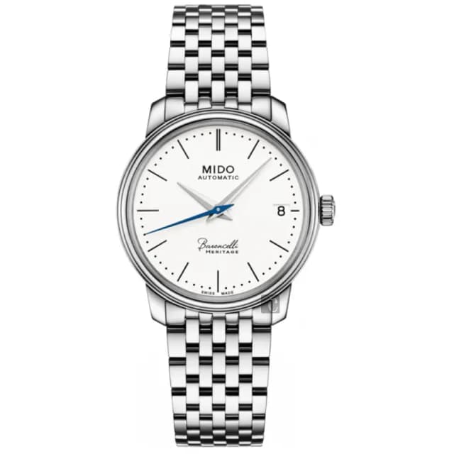 【MIDO 美度】官方授權 Baroncelli III 永恆系列機械女錶-銀/33mm 手錶 禮物 推薦(M0272071101000)
